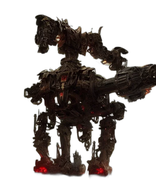 robot, weapon, concept art, 3d render transparent PNG cut-out