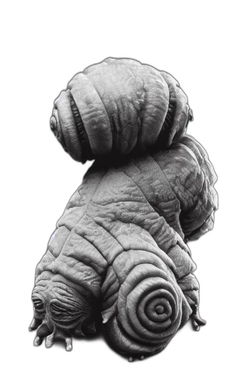 hair, creature, animal, hat, 3d render, concept art, photorealistic, tardigrade transparent PNG cut-out