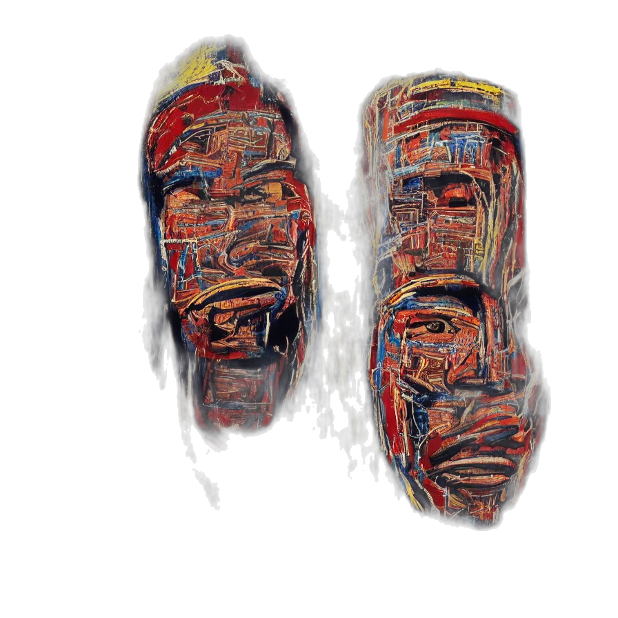mask, face, shoes, photorealistic transparent PNG cut-out