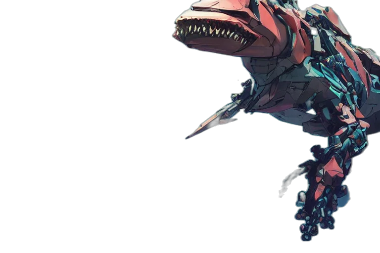 dragon, weapon, robot, creature, concept art, fantasy art, cyberpunk, 3d render transparent PNG cut-out