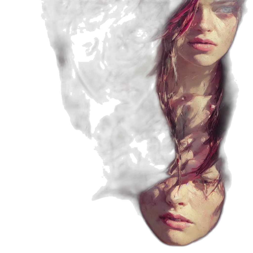 face, mask, hair, crown transparent PNG cut-out