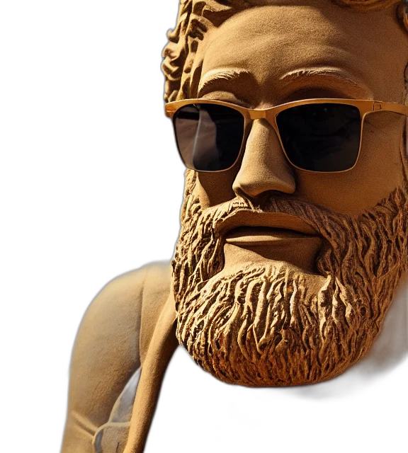 3d render, photorealistic, concept art, photo, medium, shot, sand, statue transparent PNG cut-out