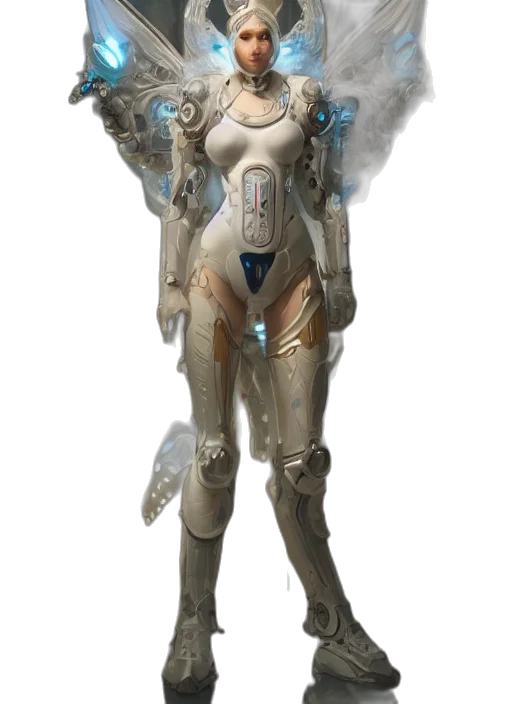 robot, weapon, staff, jacket transparent PNG cut-out