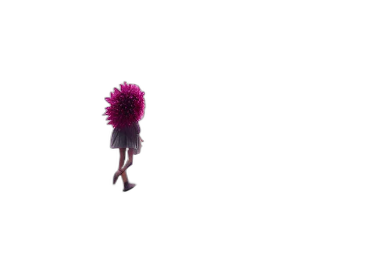 hair, umbrella, flower, dress, 3d render, concept art, vaporwave, pixel art transparent PNG cut-out