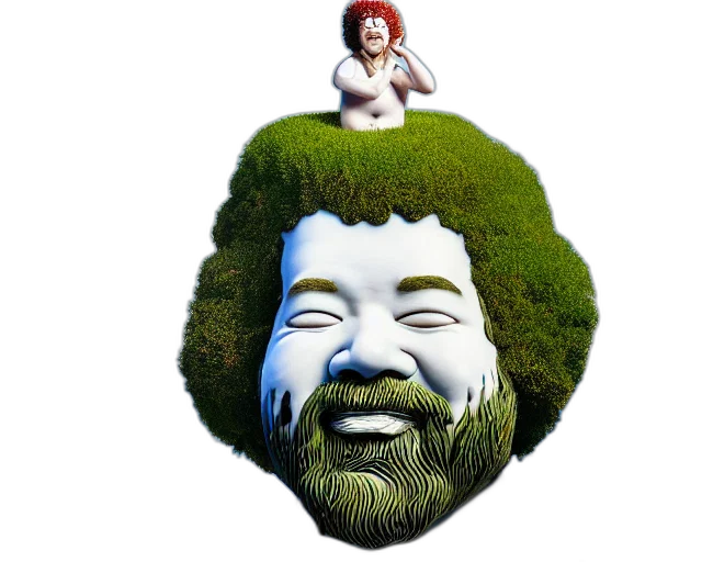 creature, face, mask, hair, photorealistic, concept art, fantasy art, 3d render transparent PNG cut-out