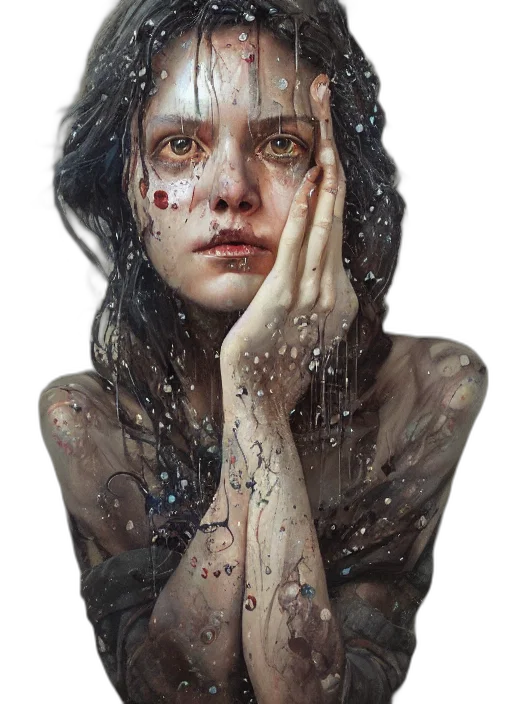 face, mask, dress, photorealistic transparent PNG cut-out