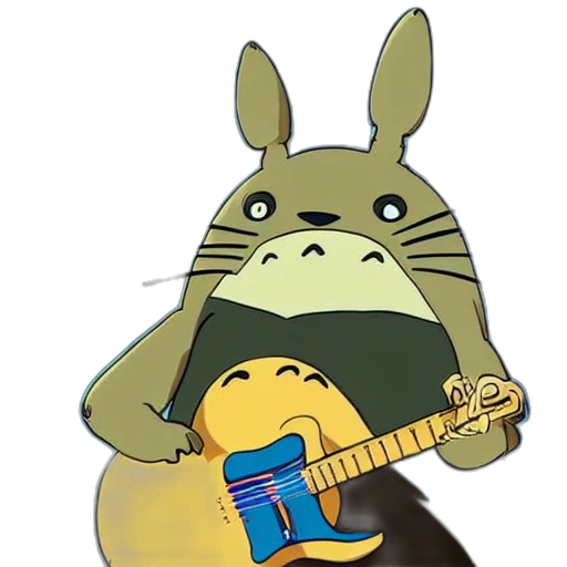 animal, cartoon, concept art, anime, pixel art, totoro, playing, electric transparent PNG cut-out