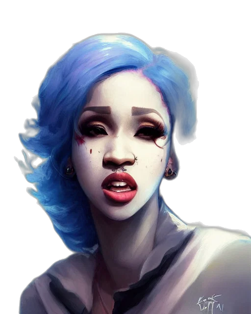 face, concept art, fantasy art, comic book art transparent PNG cut-out