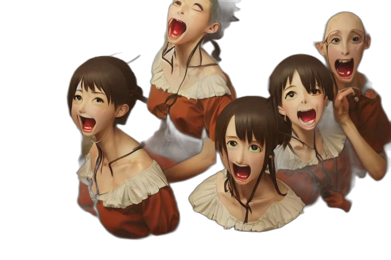 face, concept art, 3d render, anime transparent PNG cut-out