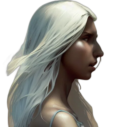 face, dragon, hair, staff transparent PNG cut-out