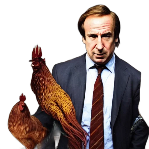 animal, photorealistic, concept art, saul, goodman, rooster, medieval, torture transparent PNG cut-out
