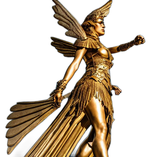 jewelry, staff, concept art, 3d render, fantasy art, golden, photo, winged transparent PNG cut-out