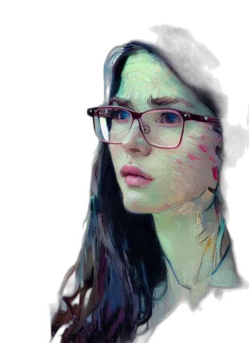 face, robot, creature, hair transparent PNG cut-out