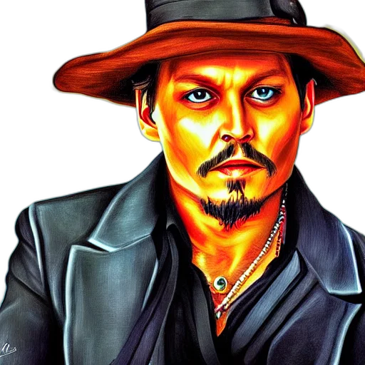 hat, face, photorealistic, comic book art, cartoon, oil painting, portrait, jonny transparent PNG cut-out