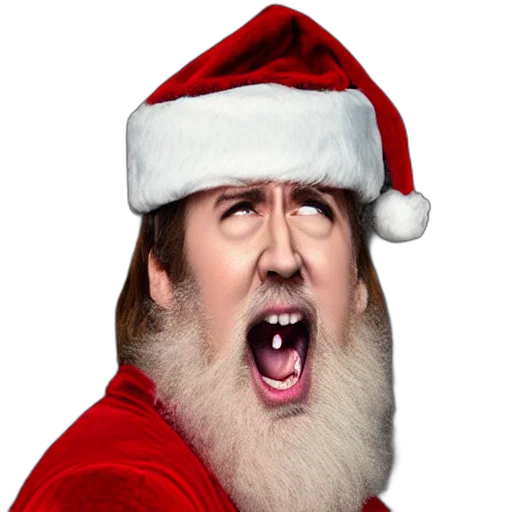photorealistic, nic, cage, screaming transparent PNG cut-out