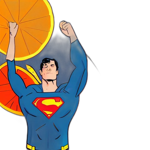 comic book art, concept art, cartoon, superman transparent PNG cut-out