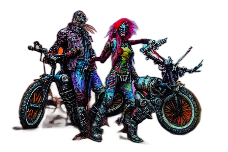 cyberpunk, concept art, comic book art, fantasy art transparent PNG cut-out