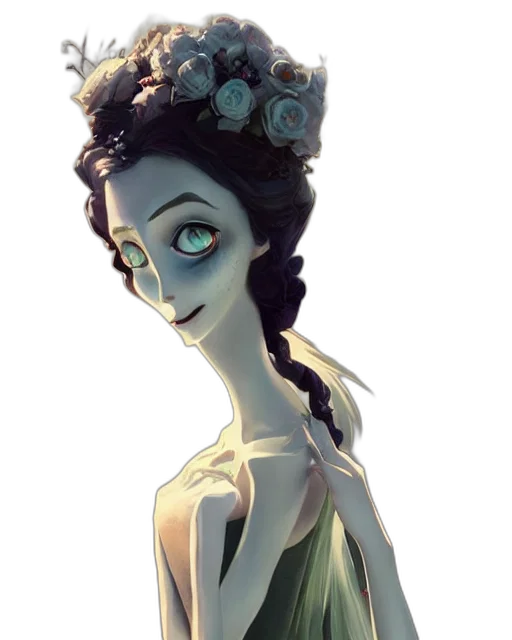 dress, crown, face, staff, concept art, fantasy art, cartoon, comic book art transparent PNG cut-out