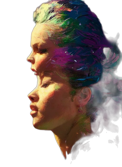 face, photorealistic, watercolor, concept art transparent PNG cut-out