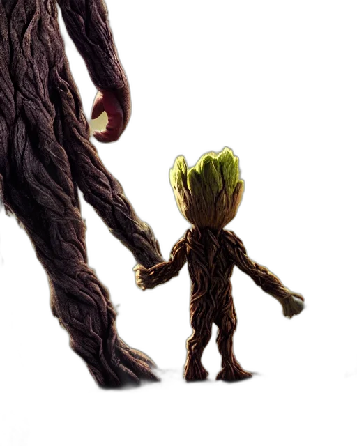 creature, hair, tree, staff transparent PNG cut-out