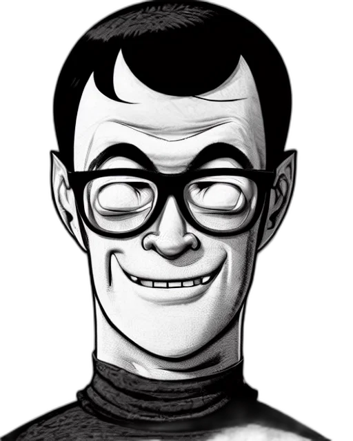 face, staff, robot, cartoon, comic book art, concept art, pencil sketch, highly transparent PNG cut-out