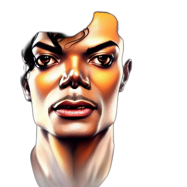 face, comic book art, photorealistic, concept art, 3d render, outer space, golden, earth tones transparent PNG cut-out