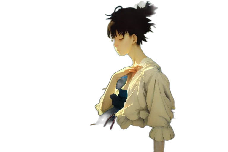 jacket, staff, dress, weapon transparent PNG cut-out