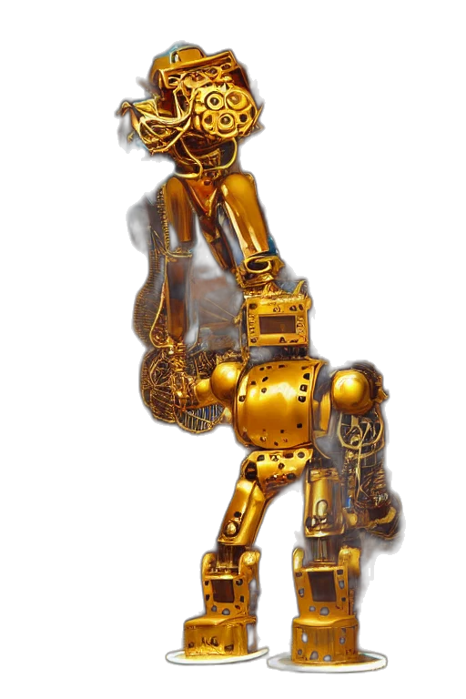jewelry, staff, robot, crown, 3d render, concept art, fantasy art, photorealistic transparent PNG cut-out