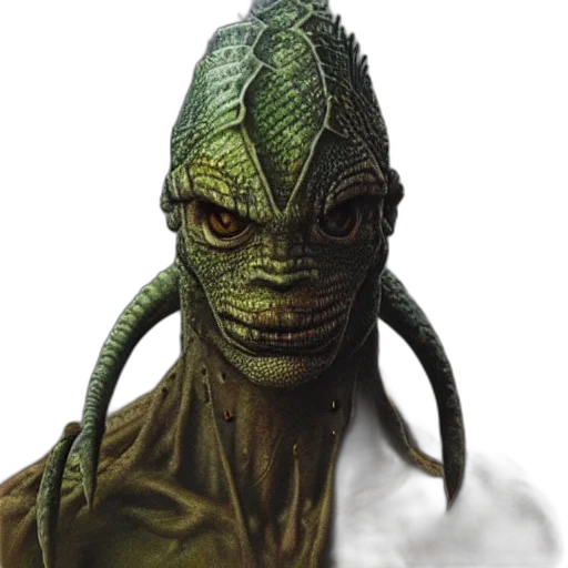 creature, mask, face, staff, concept art, photorealistic, fantasy art, 3d render transparent PNG cut-out