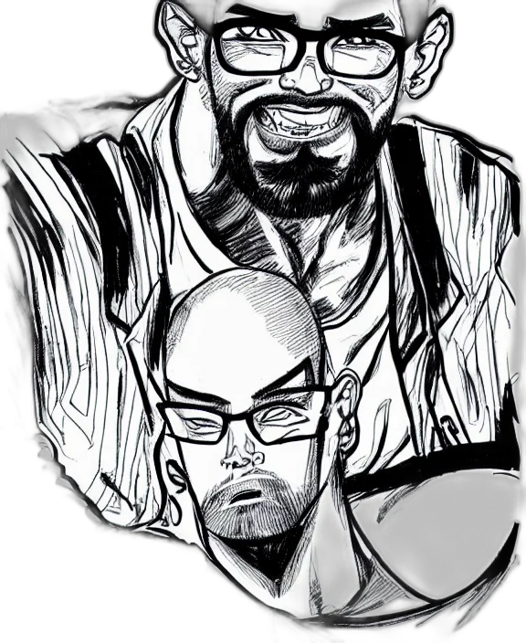 comic book art, cartoon, concept art, pencil sketch, ink, line, drawing, buff transparent PNG cut-out