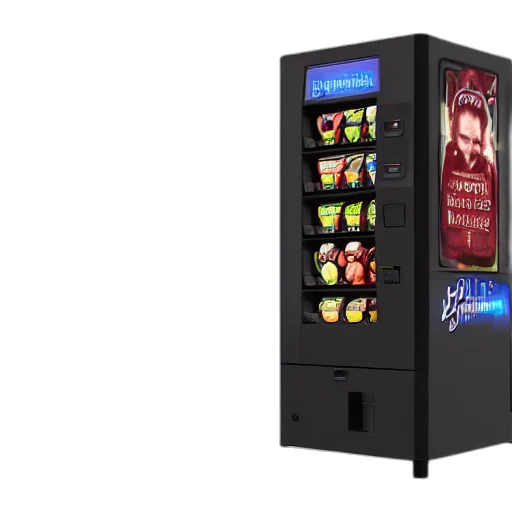 food, 3d render, berlusconi, shaped, vending, machine, octane, render transparent PNG cut-out