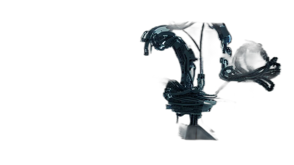 robot, weapon, cyberpunk, 3d render, concept art, bladerunner, complex, thick transparent PNG cut-out