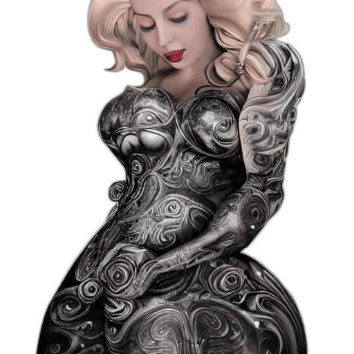 dress, jewelry, photorealistic, fantasy art transparent PNG cut-out