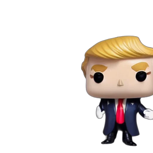 3d render, cartoon, donald, trump, funko, pop transparent PNG cut-out
