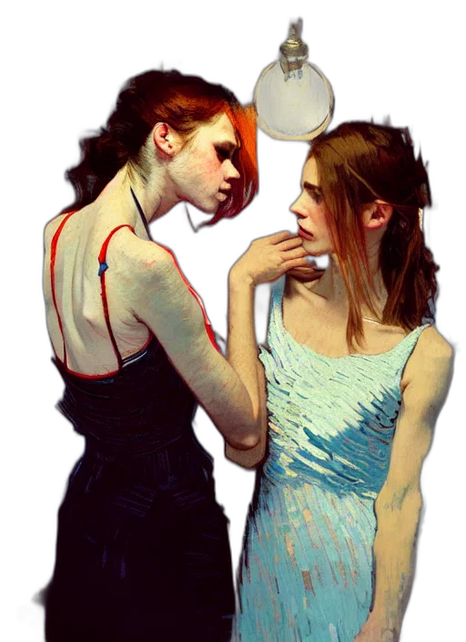 dress, concept art, photorealistic, oil painting transparent PNG cut-out