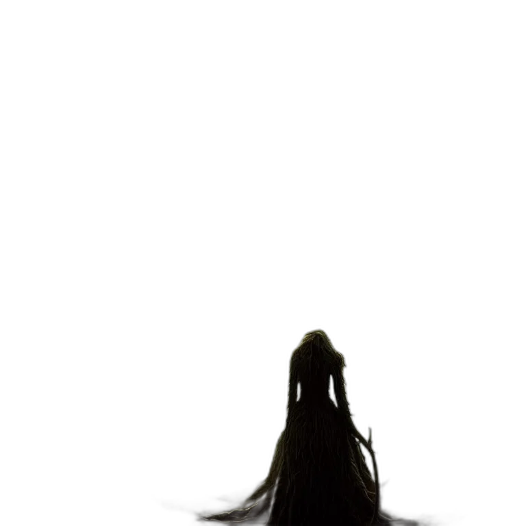 dress, hair, creature, mask transparent PNG cut-out