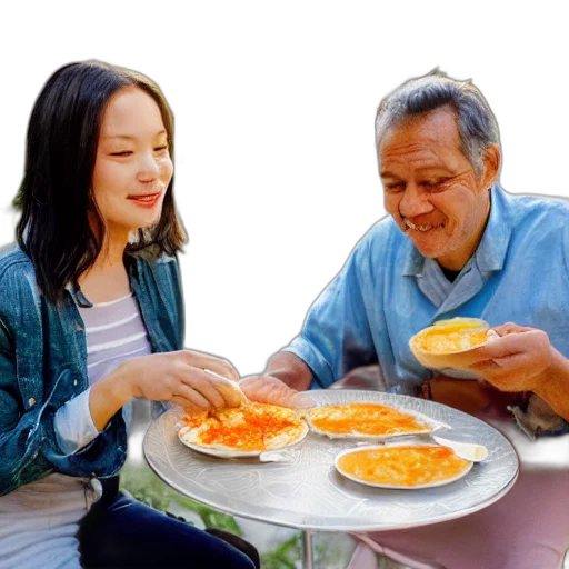 food, woman, man, living, out, their, lives, minimalists transparent PNG cut-out