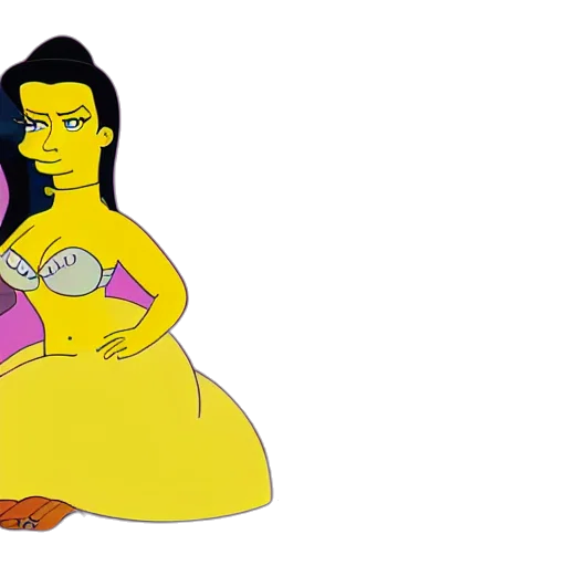 dress, cartoon, concept art, kim, kardashian, simpsons, super, high transparent PNG cut-out