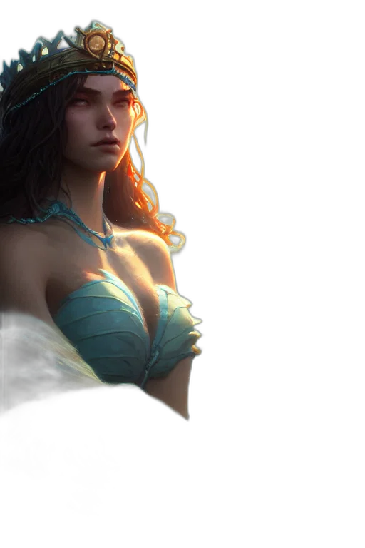 face, crown, dress, dragon, fantasy art, concept art, photorealistic, comic book art transparent PNG cut-out