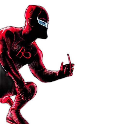 comic book art, concept art, 3d render, red transparent PNG cut-out