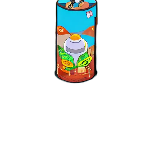 bottle, food, pixel art, concept art, vaporwave, cartoon, underwater, outer space transparent PNG cut-out