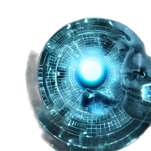robot, 3d render, concept art, cyberpunk transparent PNG cut-out
