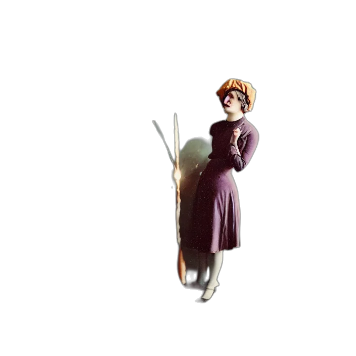 staff, dress, umbrella, hat, concept art, 3d render, pixel art, fantasy art transparent PNG cut-out