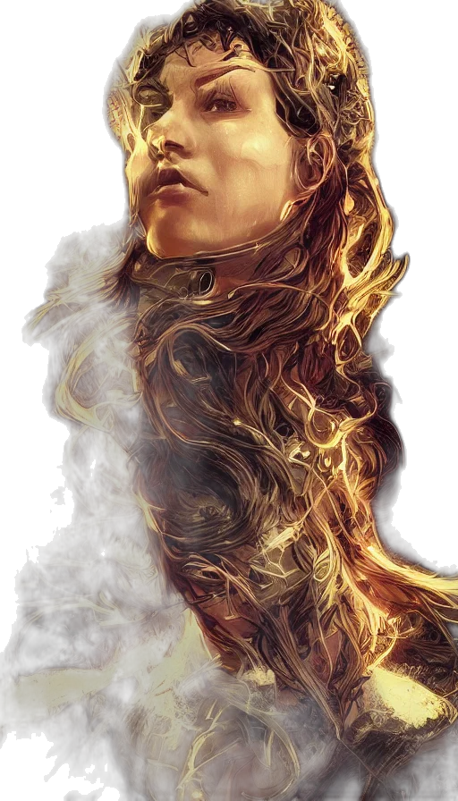 dragon, face, hair, crown transparent PNG cut-out