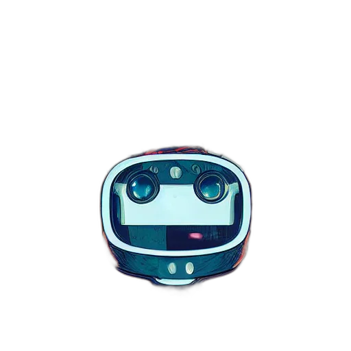 robot, face, creature, animal, pixel art, 3d render, vaporwave, concept art transparent PNG cut-out