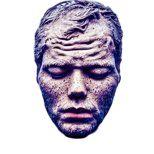 mask, face, creature, crown, photorealistic, 3d render, pixel art, vaporwave transparent PNG cut-out
