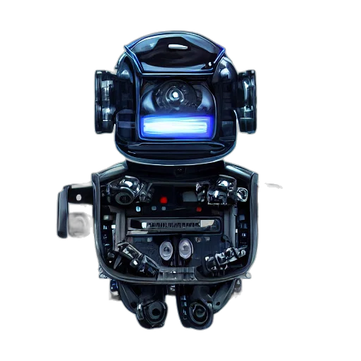 robot, weapon, 3d render, cyberpunk transparent PNG cut-out