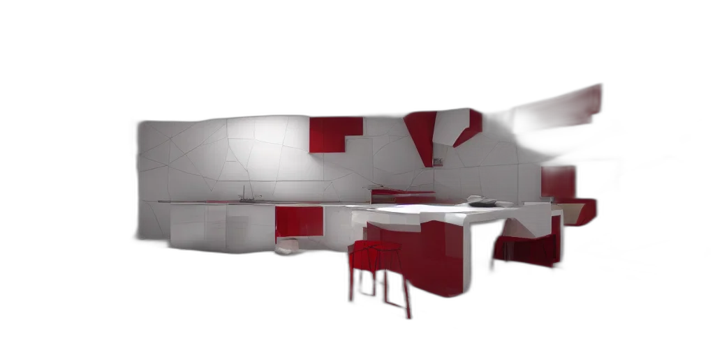furniture, 3d render, concept art, photorealistic, red, interior, photo, ceramic transparent PNG cut-out