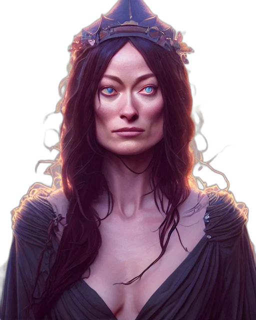 crown, face, dress, fantasy art, concept art, photorealistic, comic book art, dark transparent PNG cut-out