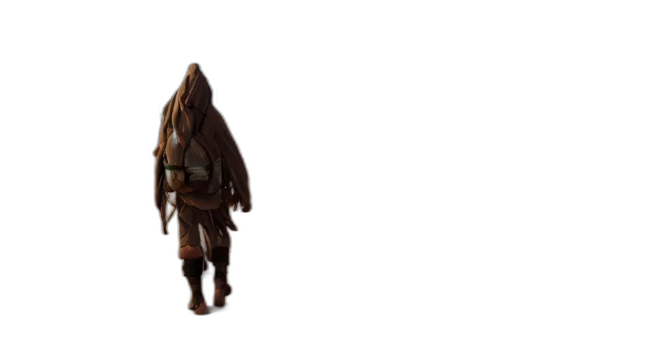 jacket, creature, staff, mask transparent PNG cut-out
